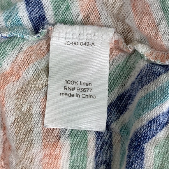 JCP 100% Linen Multicolor Chevron Print Tank Top - Picture 10 of 11